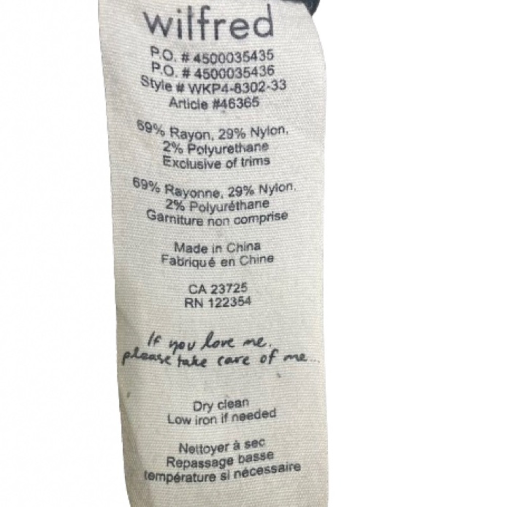 Wilfred Mignonne Mini Dress Womenβs Aritzia Black Stretch Knit Zip Small - Picture 10 of 10